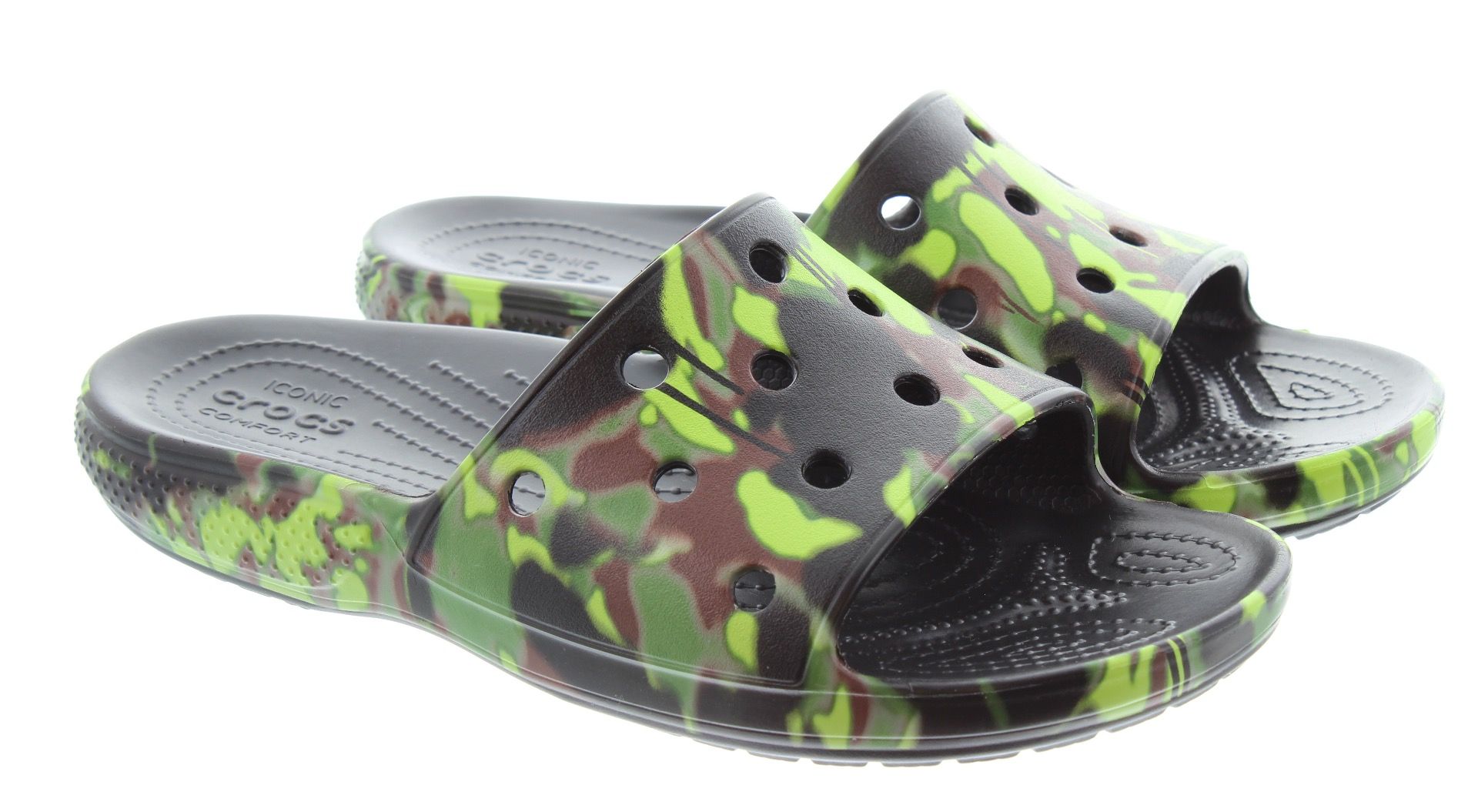 CROCS Adults Classic Slide Poolsides In Camo Print