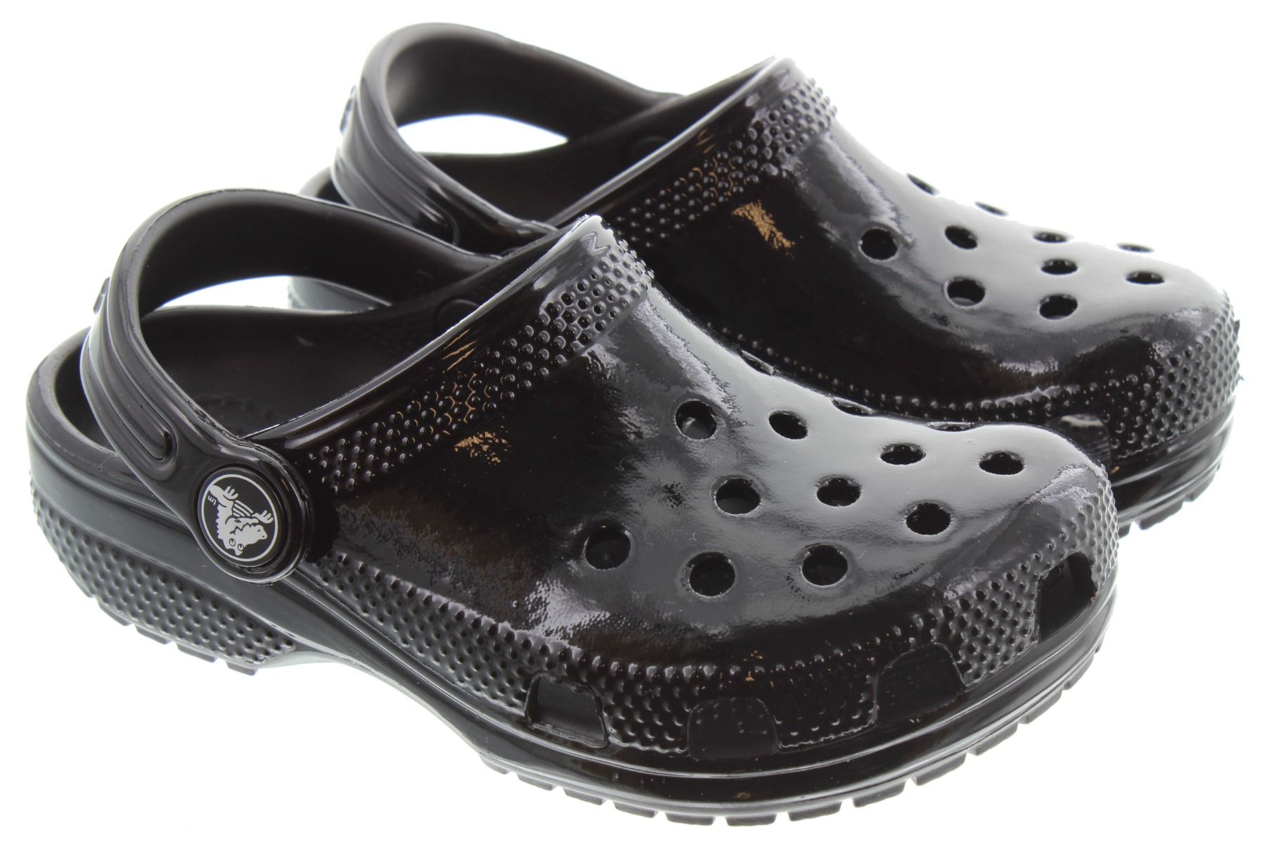 Kids Shine Clog Crocs In Black