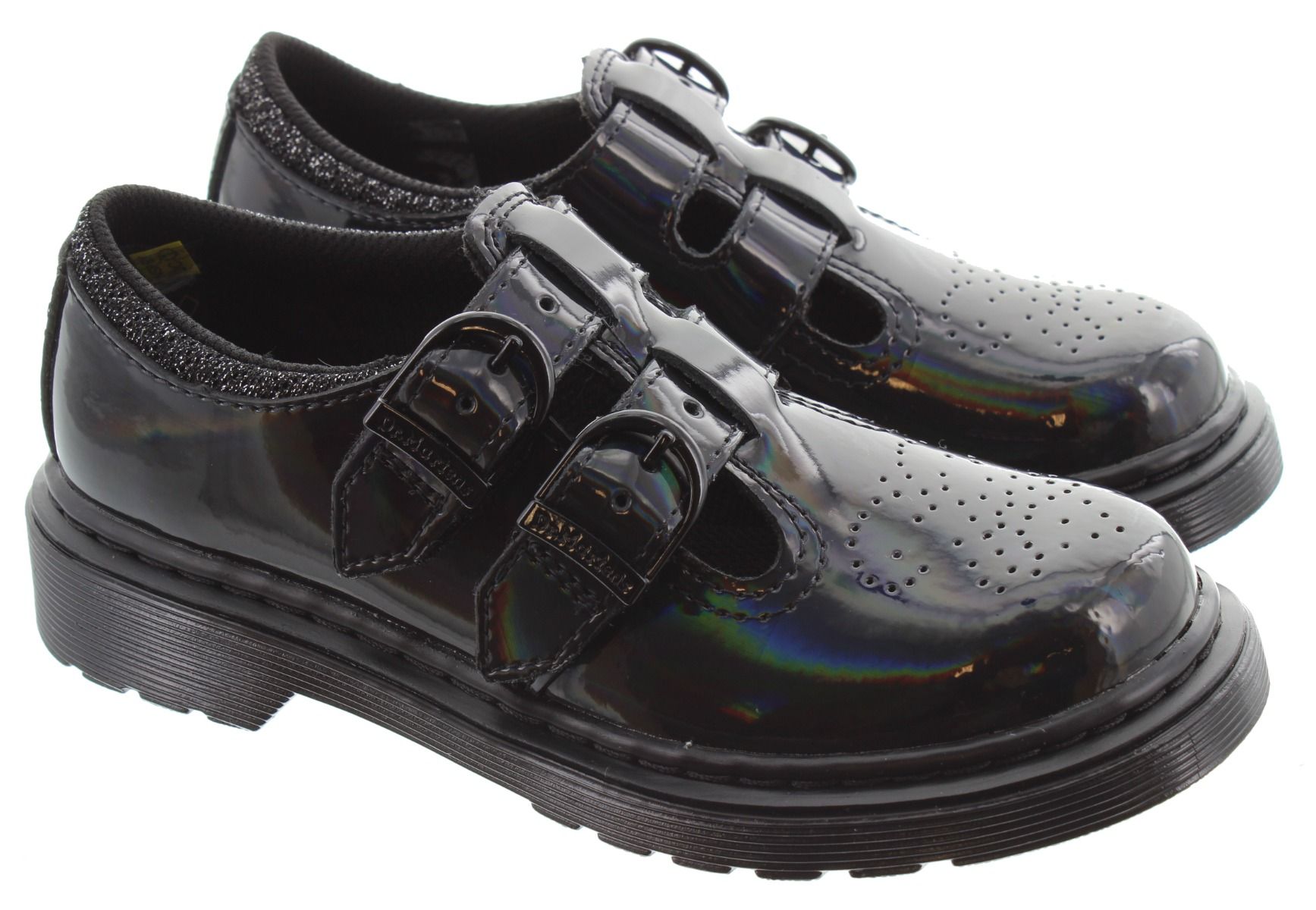 Kids 8065 Mary Jane Velcro Shoes In Black Patent