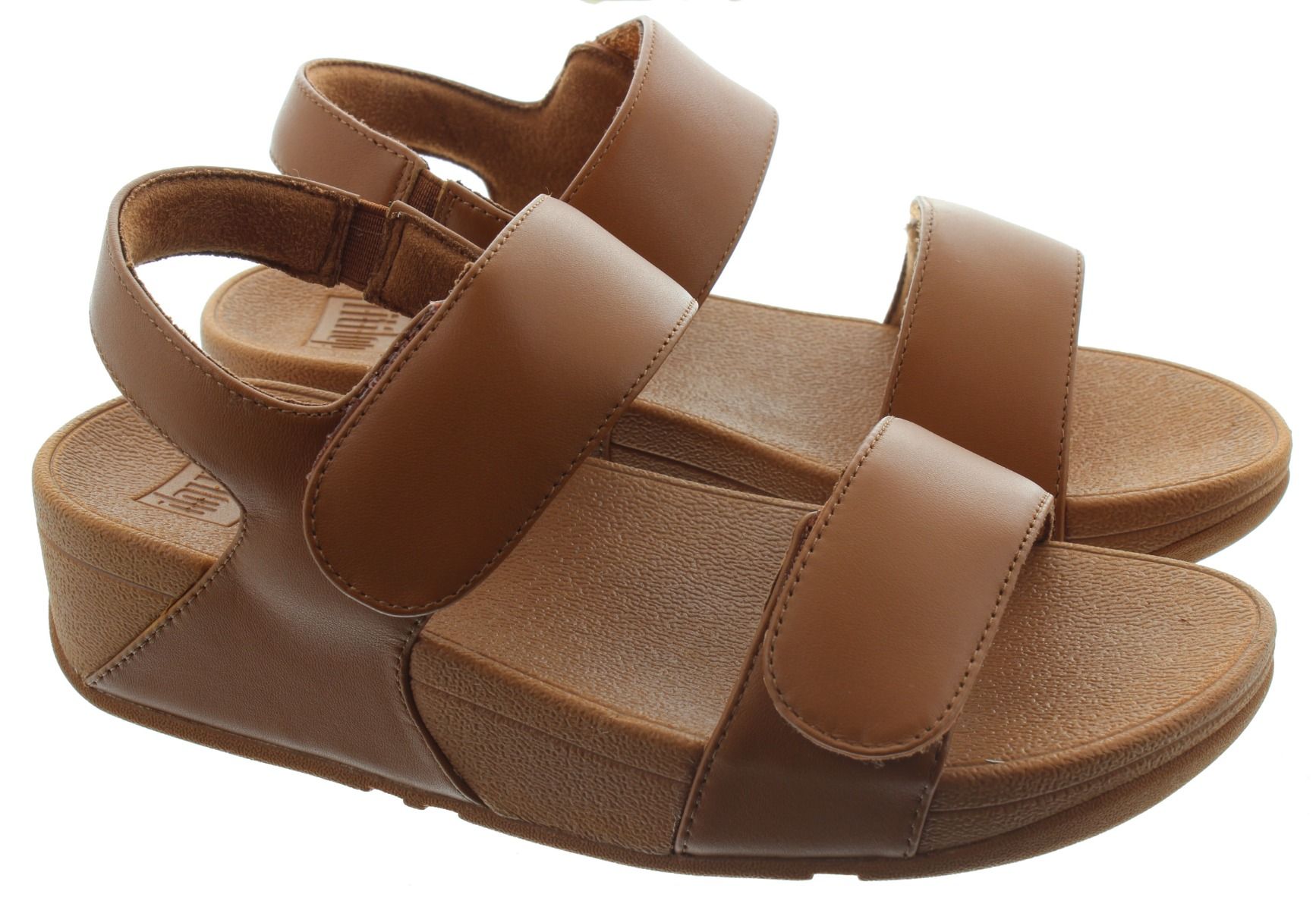 Ladies Lulu Adjustable Back Strap Sandals In Tan