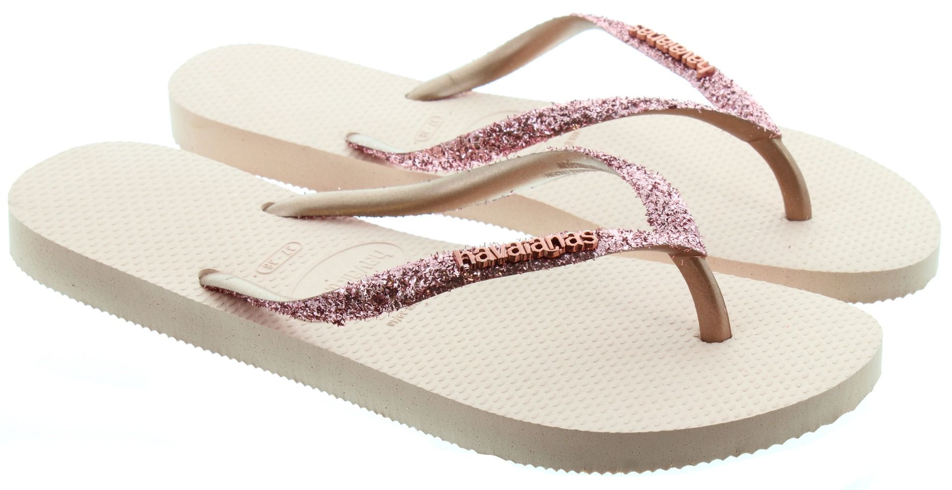 HAVAIANAS Ladies Slim Glitter Flip Flops In Pink