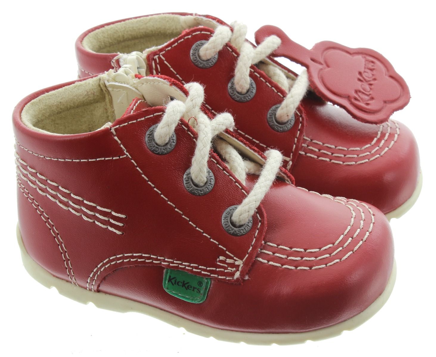 Kickhi Zip Baby Boots In Red