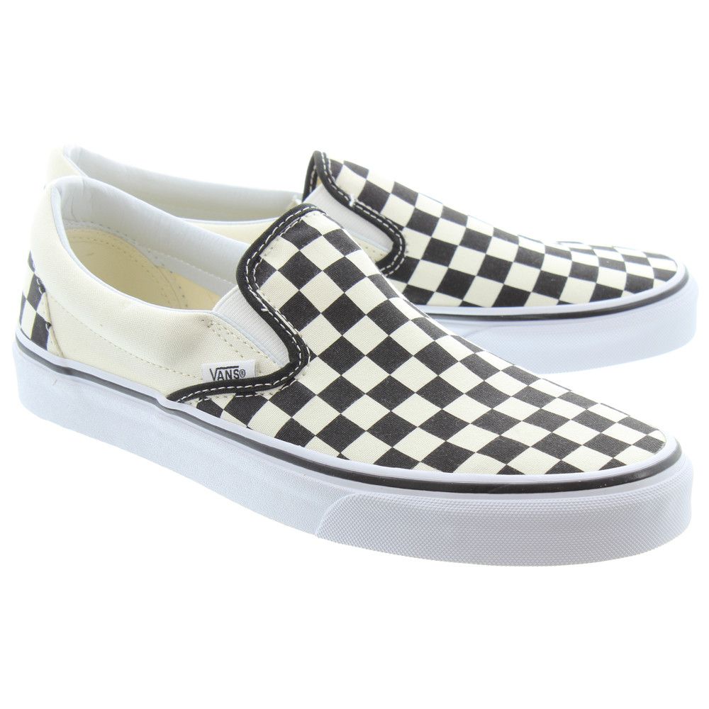 VANS Checkerboard Slip On Shoes In Black White