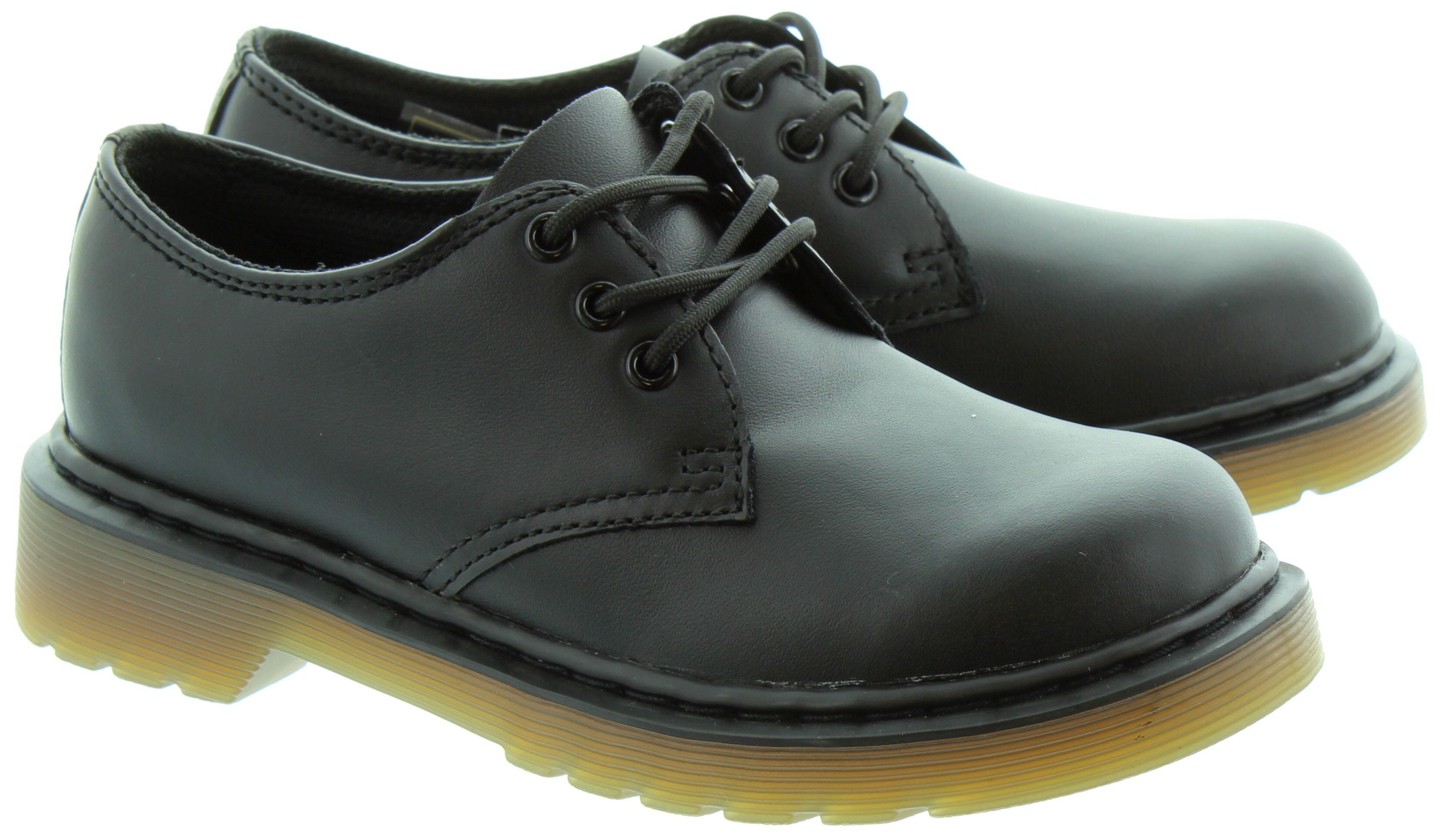 DR MARTENS Kids Everley 1461 Y Lace Up Shoes in Black