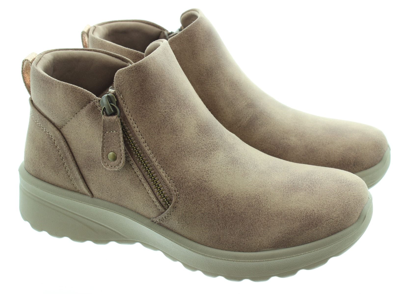 SKECHERS 158952 Ladies Lovely Vibe Vegan Ankle Boots In Mushroom