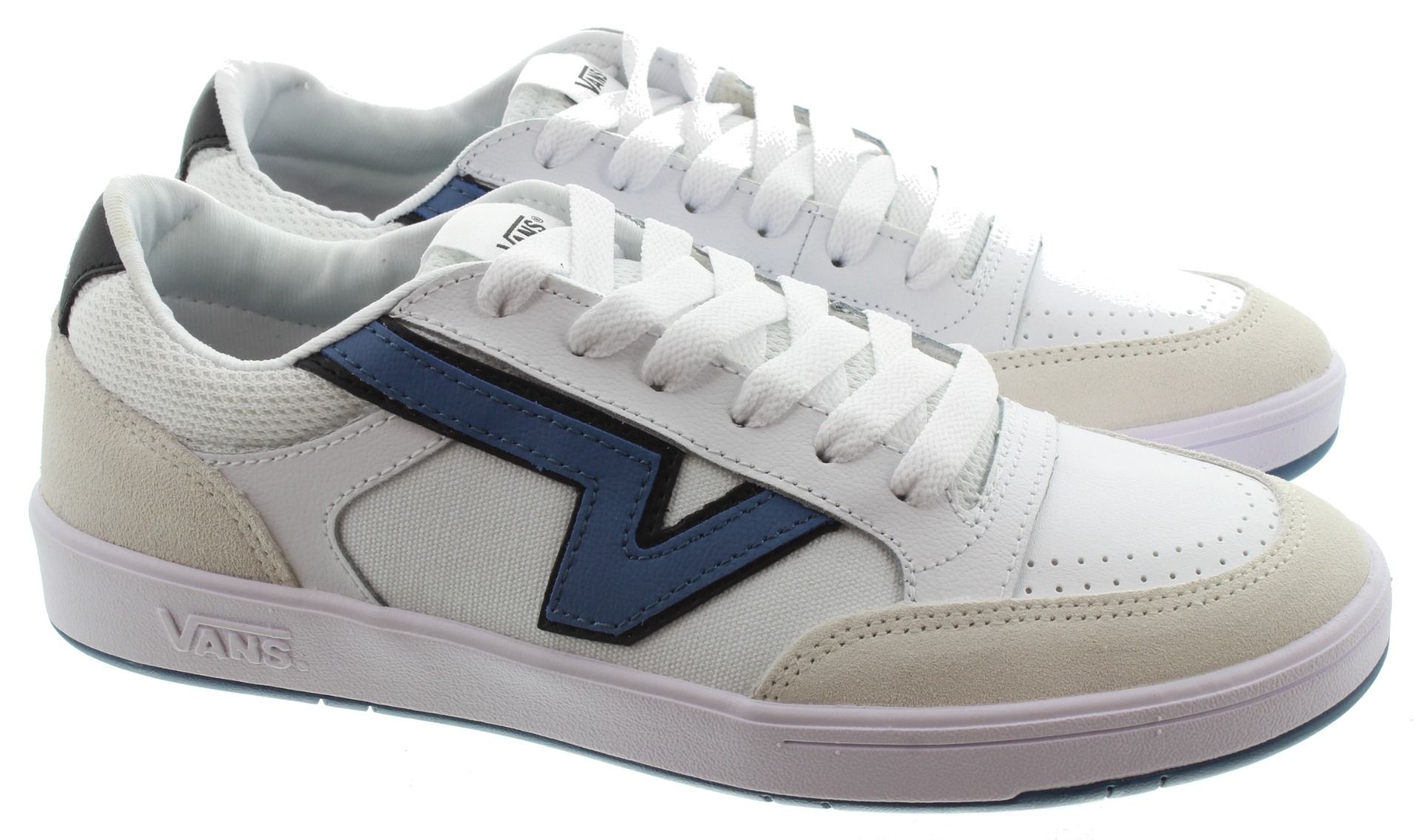 Mens Lowland CC Trainers In White Blue