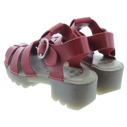 Ladies Emme Buckle Sandals In Red