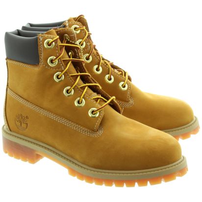 Youths Premium Authentic 6 Inch Boots In Wheat Nubuck