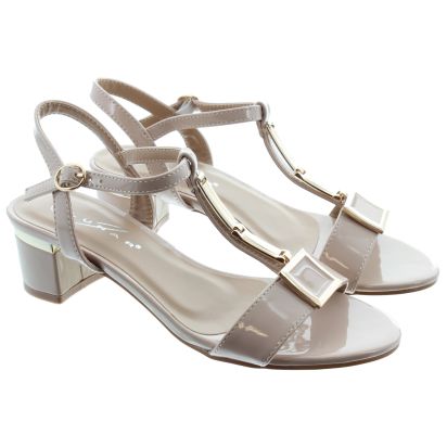 Nude patent hot sale sandals