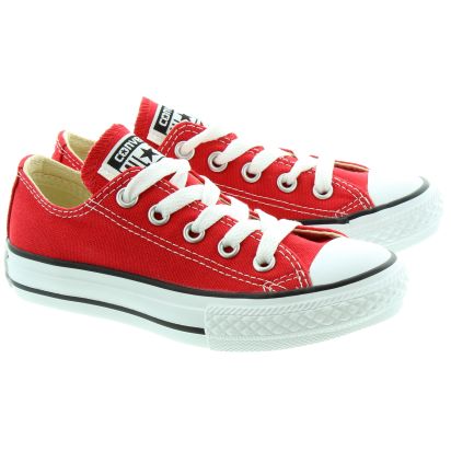 kids red canvas shoes