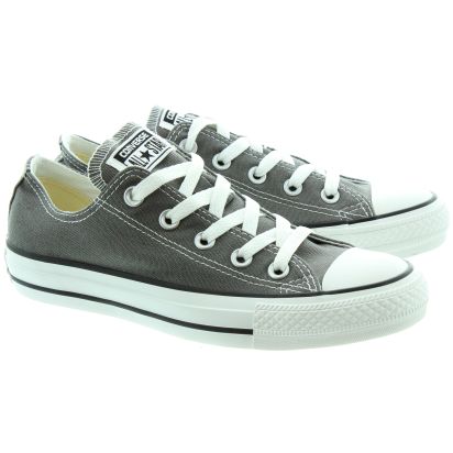 Converse Canvas Allstar Ox Lace Shoes in Grey in Grey