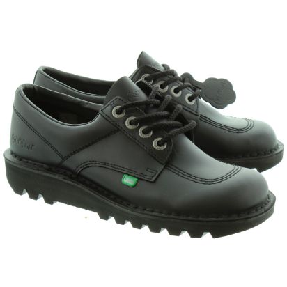 Kickers Mens Kicklo Lace Shoes in Black 