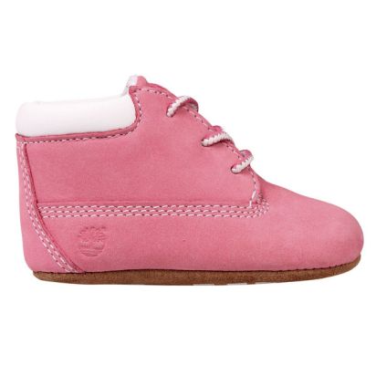 baby pink timberlands with bow