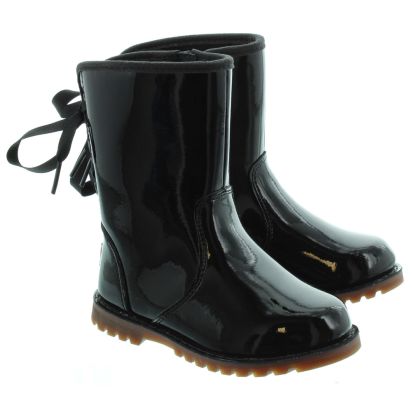 Ugg Kids Corene Bow Calf Boots in Black 
