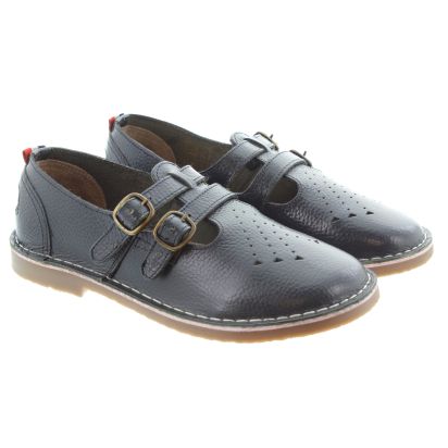 Pod Ladies Marley T-Bar Shoes In Navy in Navy