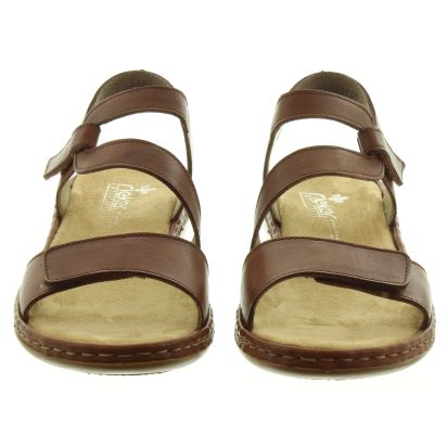 RIEKER Ladies 659C7 Flat Sandals in Tan