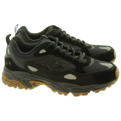 skechers all black trainers