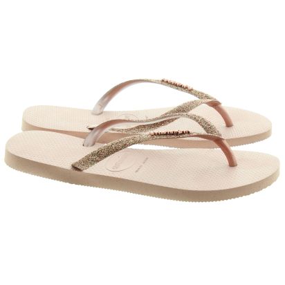 havaianas rose gold glitter