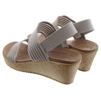 Skechers brown wedge sandals online