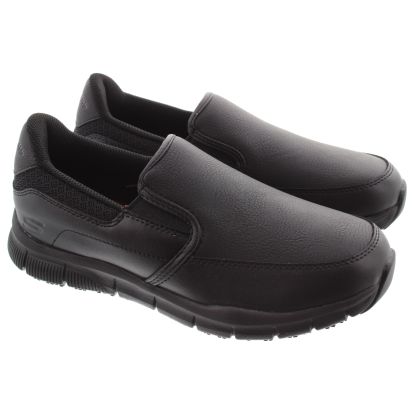 Ladies 77236EC Work Slip Resistant Slip On Shoes In Black