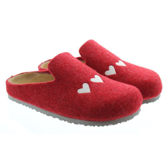 ADESSO Ladies Adesso Poppy 3 Slippers in Red