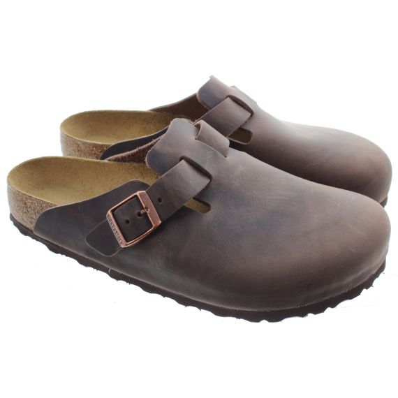 BIRKENSTOCK Adults Oiled Boston Mules In Habana Brown 