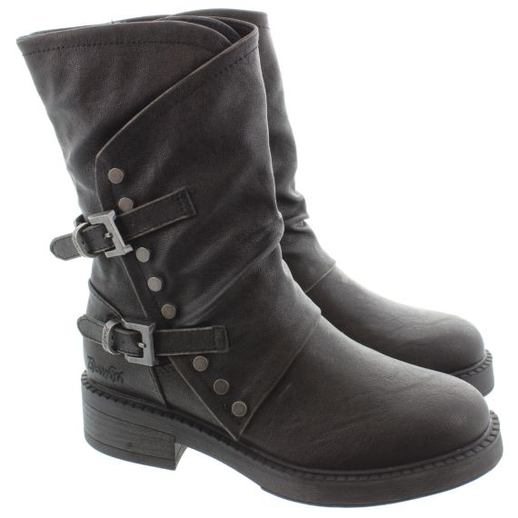 BLOWFISH Ladies Venice Buckle Calf Boots In Black 