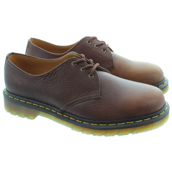 DR MARTENS Mens 1461 Ambassador Lace Shoes In Cashew Brown 