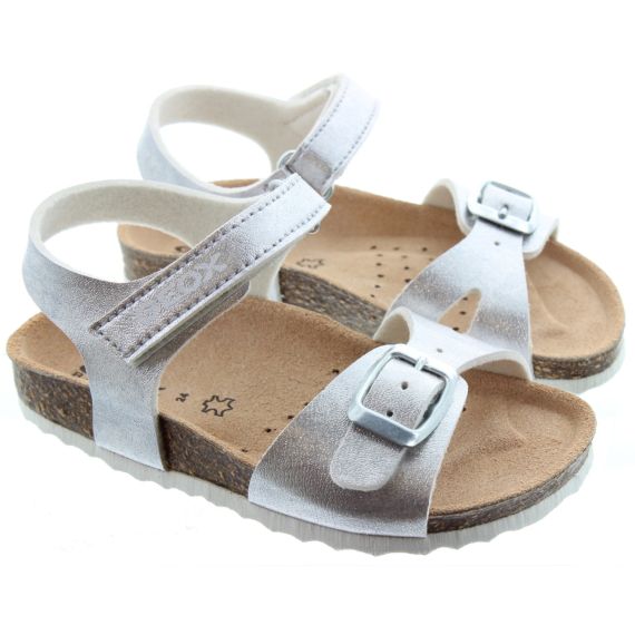 GEOX Kids Adriel Sandals In Silver 