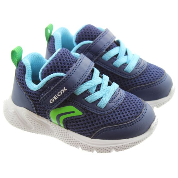 GEOX Kids Sprint Trainers In Navy Blue 