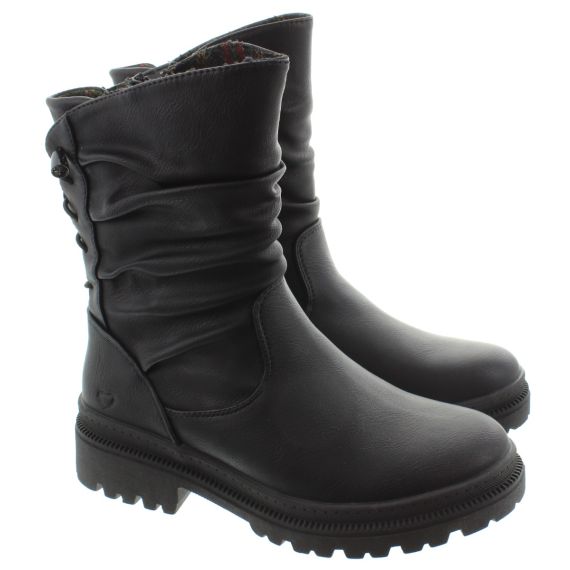 HEAVENLY FEET Ladies Gretel Calf Boots In Black