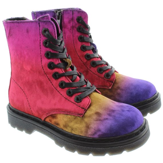 HEAVENLY FEET Ladies Justina Lace Ankle Boots In Ombre Multi