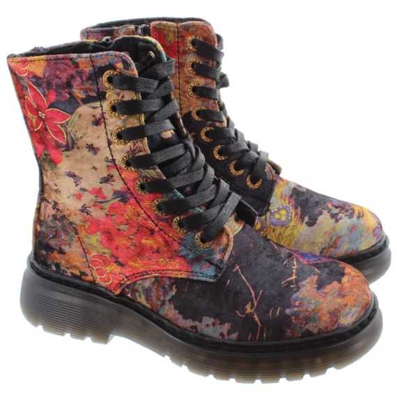 HEAVENLY FEET Ladies Lotte Lace Ankle Boots In Multi