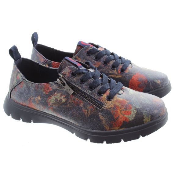 HEAVENLY FEET Ladies Tulip Zip Lace Shoes In Floral Print