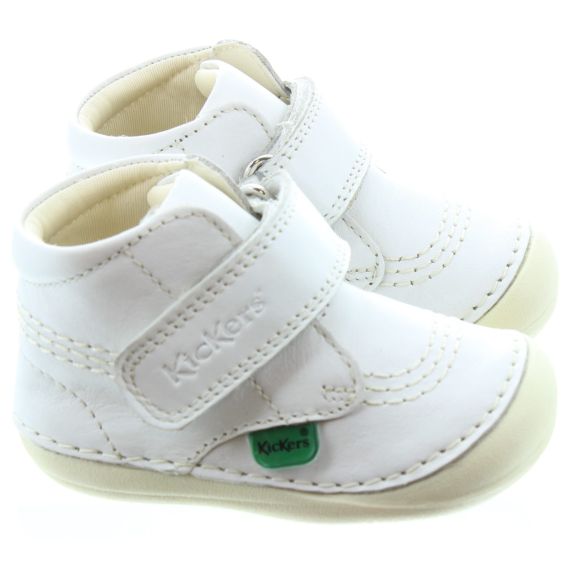 KICKERS Kids Softer Hi Baby Boots In White 