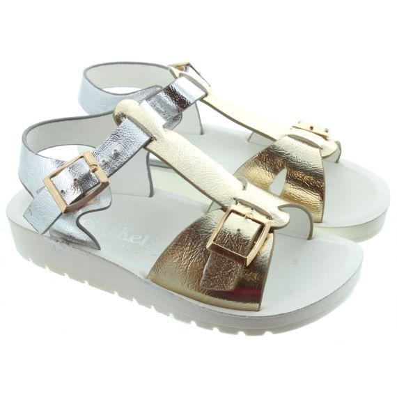 LELLI KELLY Kids LK3505 Agata Water Sandals In Gold/ Silver 