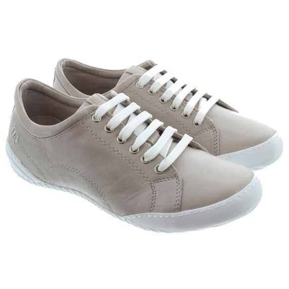 LUNAR Ladies Carrick Lace Trainers In Stone 