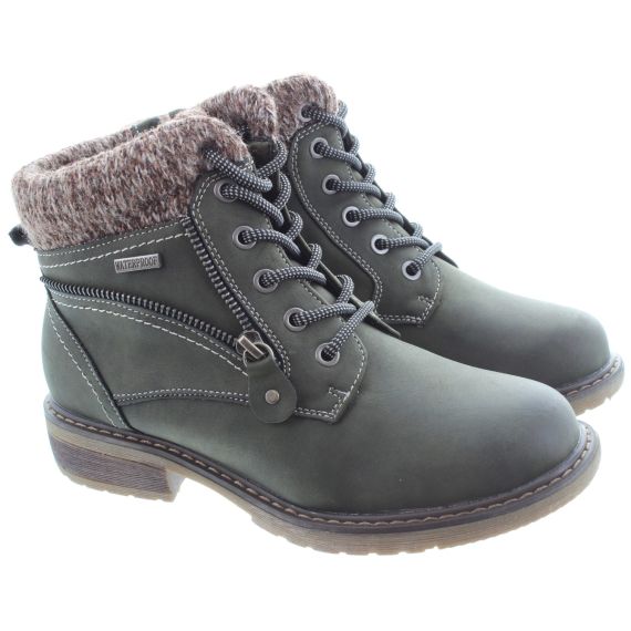 LUNAR Ladies GLB090 Benson Waterproof Boots In Olive 