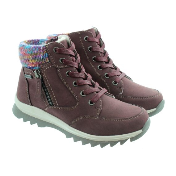 LUNAR Ladies GLB115 Buttermere Waterproof Boots In Burgundy