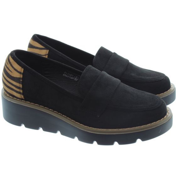 LUNAR Ladies FLC321 Sinclair Loafers In Black 