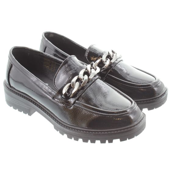 LUNAR Ladies Tress Loafers In Black Patent