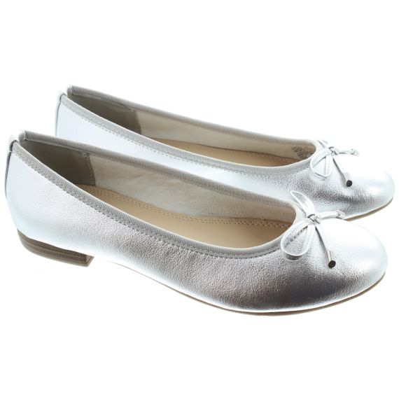 MARCO TOZZI Ladies 22137 Ballerina Pumps In Silver 