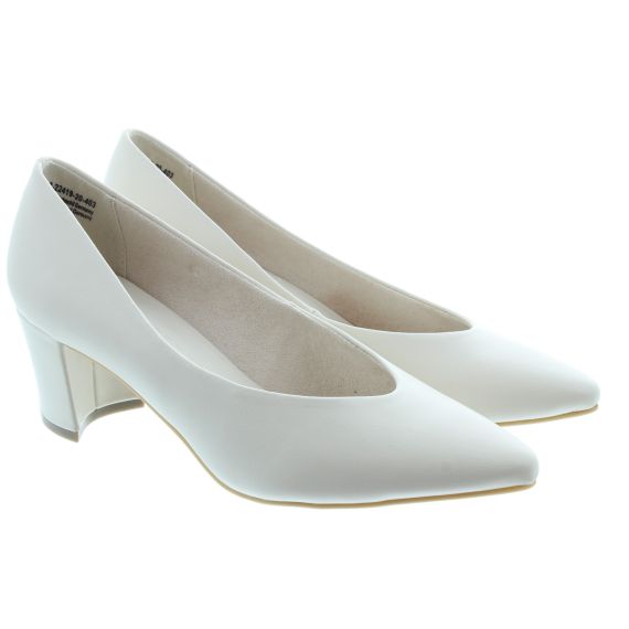 MARCO TOZZI Ladies 22419 Low Court Shoes In Cream