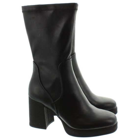 MARCO TOZZI Ladies 25345 Heel Platform Boots In Black 