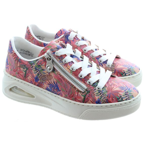 RIEKER Ladies N6401 Zip Trainers In Multi