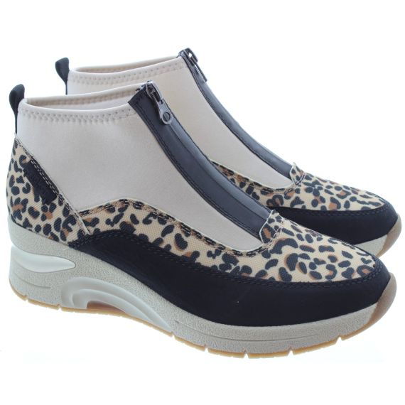 RIEKER Ladies N9362 Wedge Ankle Boots In Leopard 