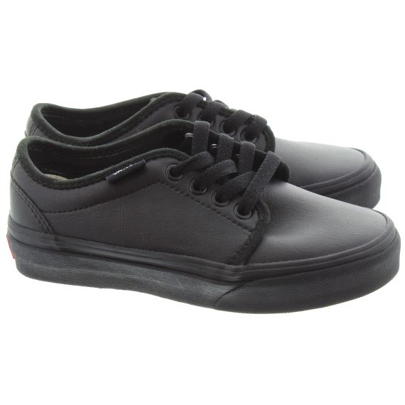VANS 106 Kids Vulcanised Shoes In All Black