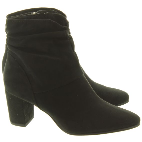 MARCO TOZZI Ladies 25307 Heel Ankle Boots In Black