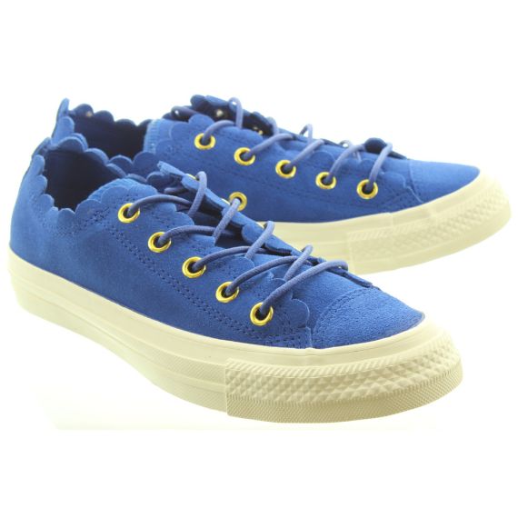 CONVERSE Ladies Allstar Suede Shoes In Blue