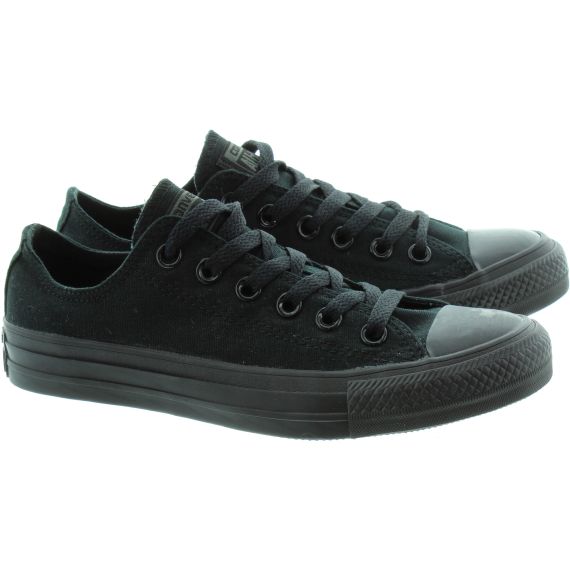 CONVERSE Canvas Allstar Ox Lace Shoes in All Black